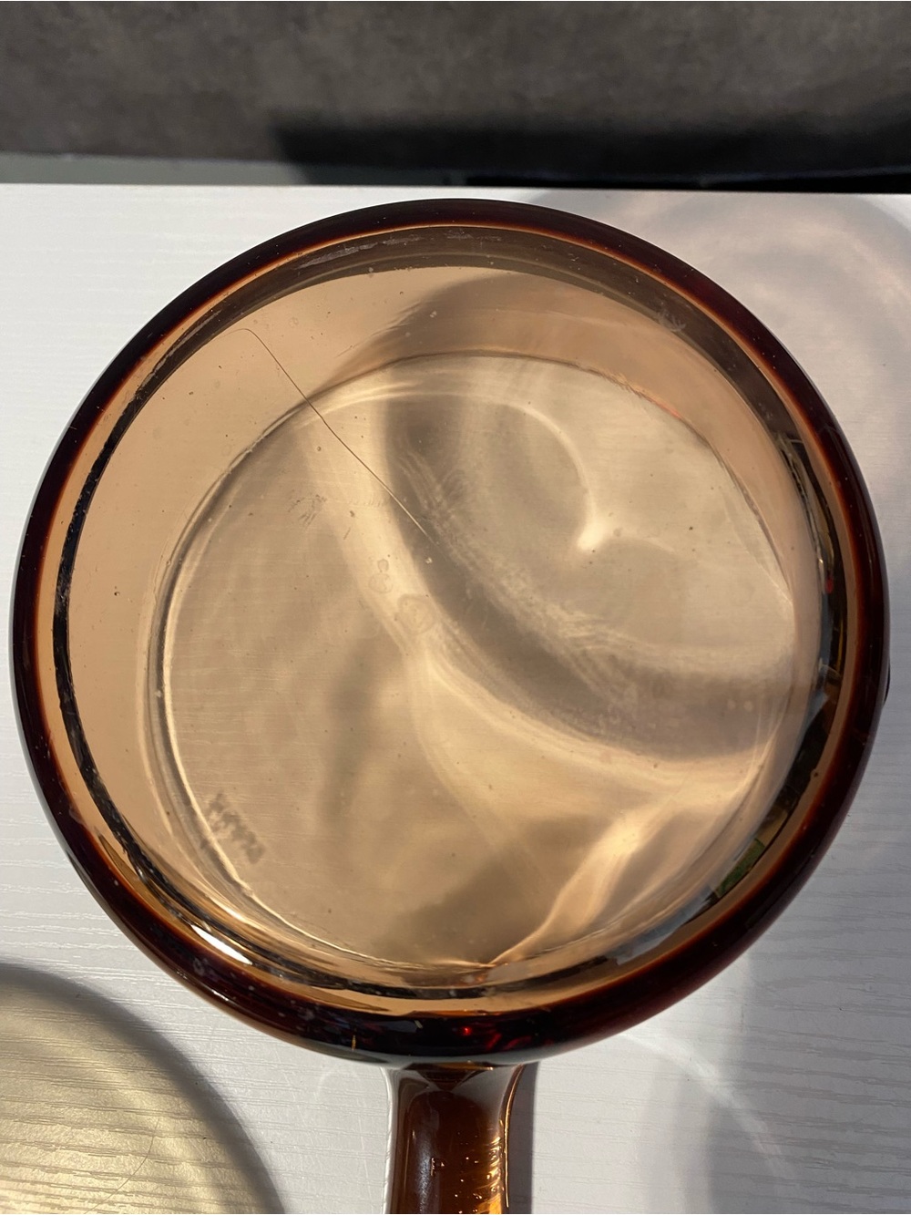 Vintage Corning Visions Amber Glass Saucepan 1L 1 Quart Pot Pour Spout W/ Lid - Picture 11 of 11